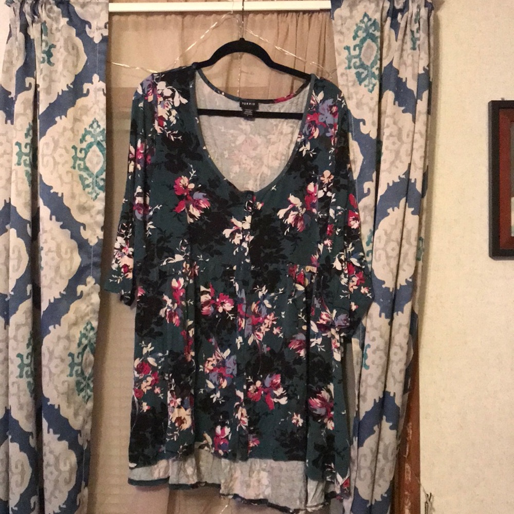 Baby doll style 3/4 sleeve top
